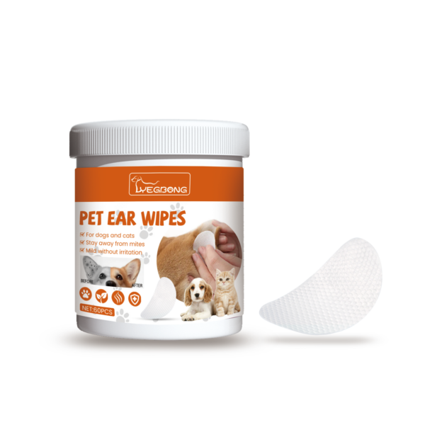 Yegbong Pet Ear Wipes Gentle Cleaning Remove Wax and Odor for Cats and Dogs