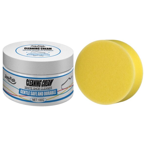 Jue-Fish White Shoe Cleaning Cream No Rinse Sneaker and Canvas Cleaner