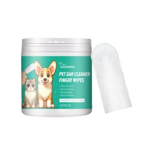 Yegbong Pet Hygiene Wipes Remove Ear Mites Eye Discharge and Paw Odors