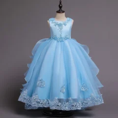1788-Yoliyolei-Elegant-Tail-Girls-Party-Dress-Dove-AVELAPRO-43716273012963-01 Elegant Tail Girls Party Dress Dovetail Long Flower Girl Pageant Clothing Hand Made Retro Embroidery Kids Dresses