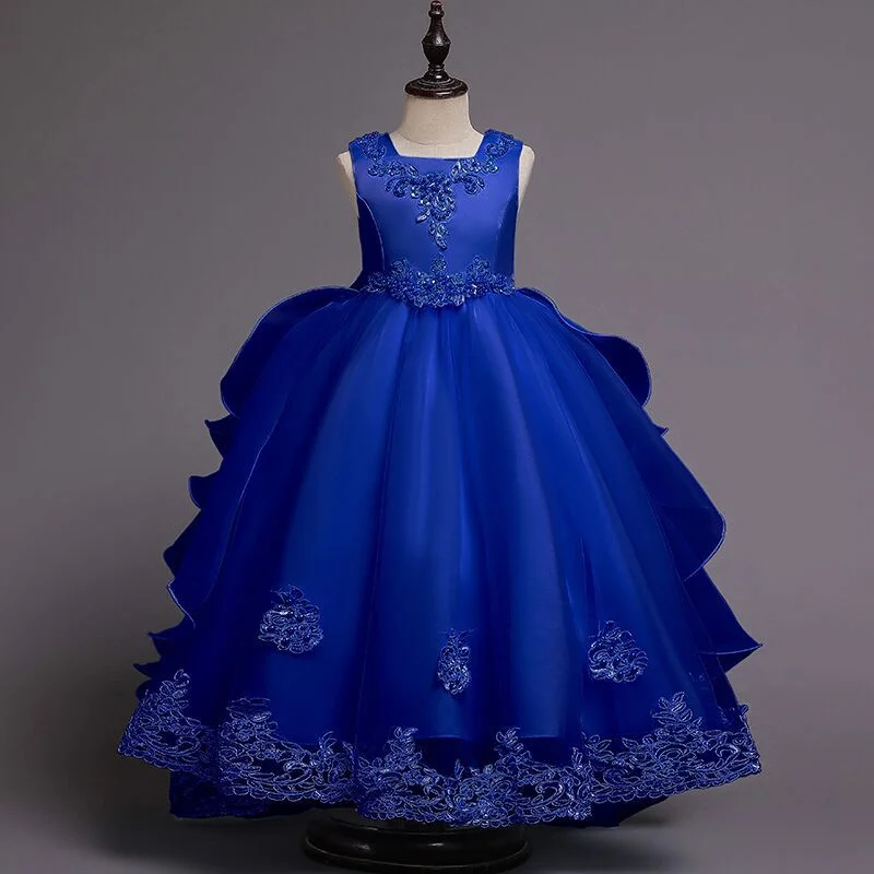 1788-Yoliyolei-Elegant-Tail-Girls-Party-Dress-Dove-AVELAPRO-43716273012963-06 Elegant Tail Girls Party Dress Dovetail Long Flower Girl Pageant Clothing Hand Made Retro Embroidery Kids Dresses