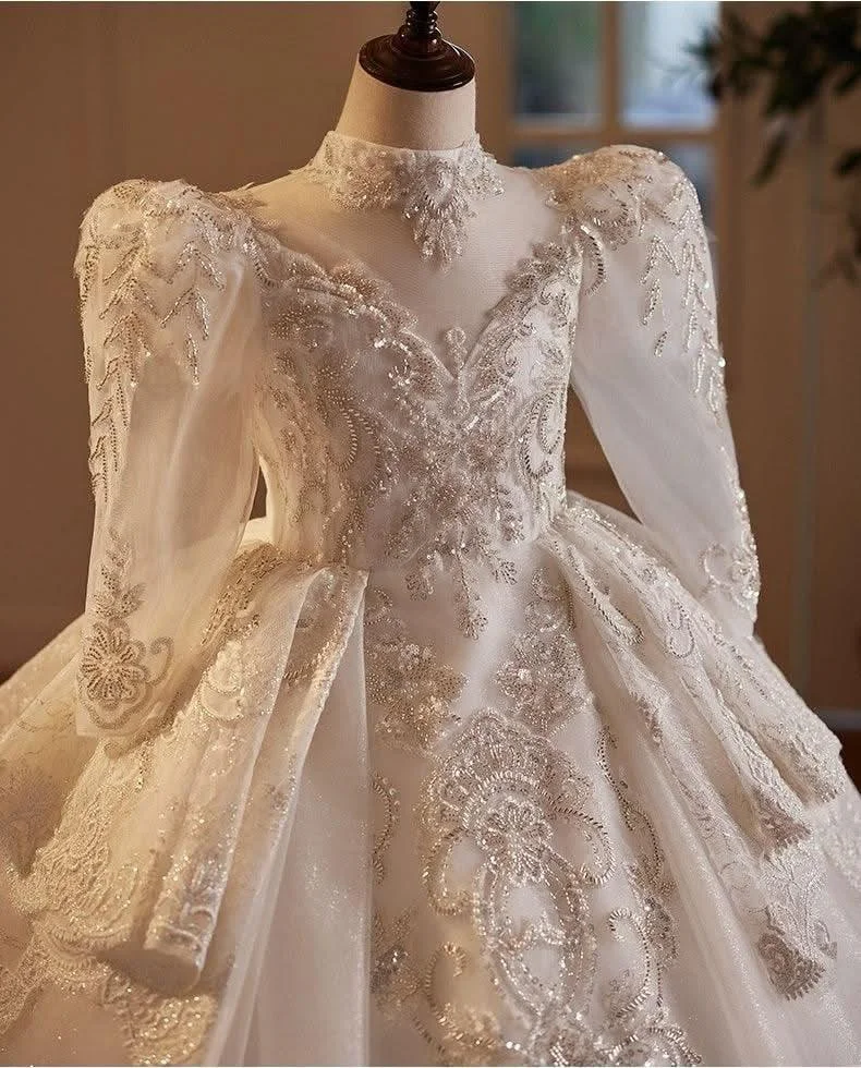 2-12-years-old-wedding-flower-girl-long-sleeve-sequin-fluffy-fashionable-girl-evening-dress-AVELAPRO-47425820197035-04 2-12 years old wedding flower girl long sleeve sequin fluffy fashionable girl evening dress