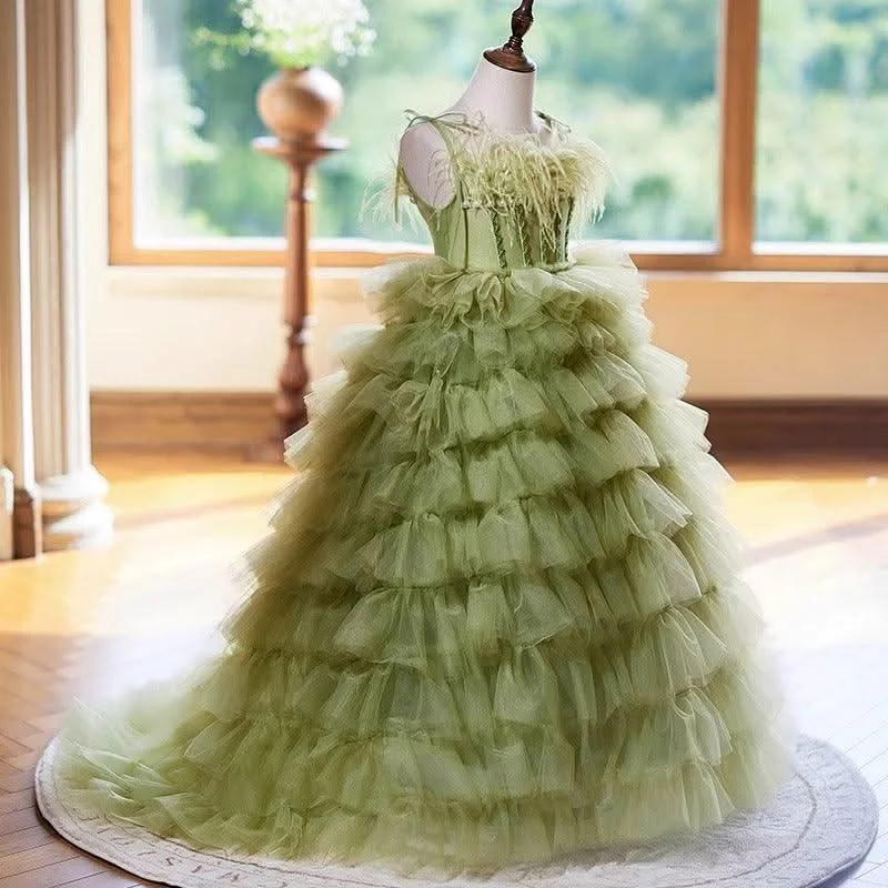 3-12-year-old-Green-Feather-Girls-Cake-Skirt-Stage-Performance-Fluffy-Wedding-Dress-Girls-Evening-Dress-AVELAPRO-47425807679659-02 3-12-year-old Green Feather Girls' Cake Skirt Stage Performance Fluffy Wedding Dress Girls' Evening Dress