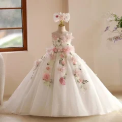 3-12-years-old-wedding-flower-girl-trailing-elegant-flower-mesh-girl-evening-dress-TEST-47425854013611-01 3-12 years old wedding flower girl trailing elegant flower mesh girl evening dress