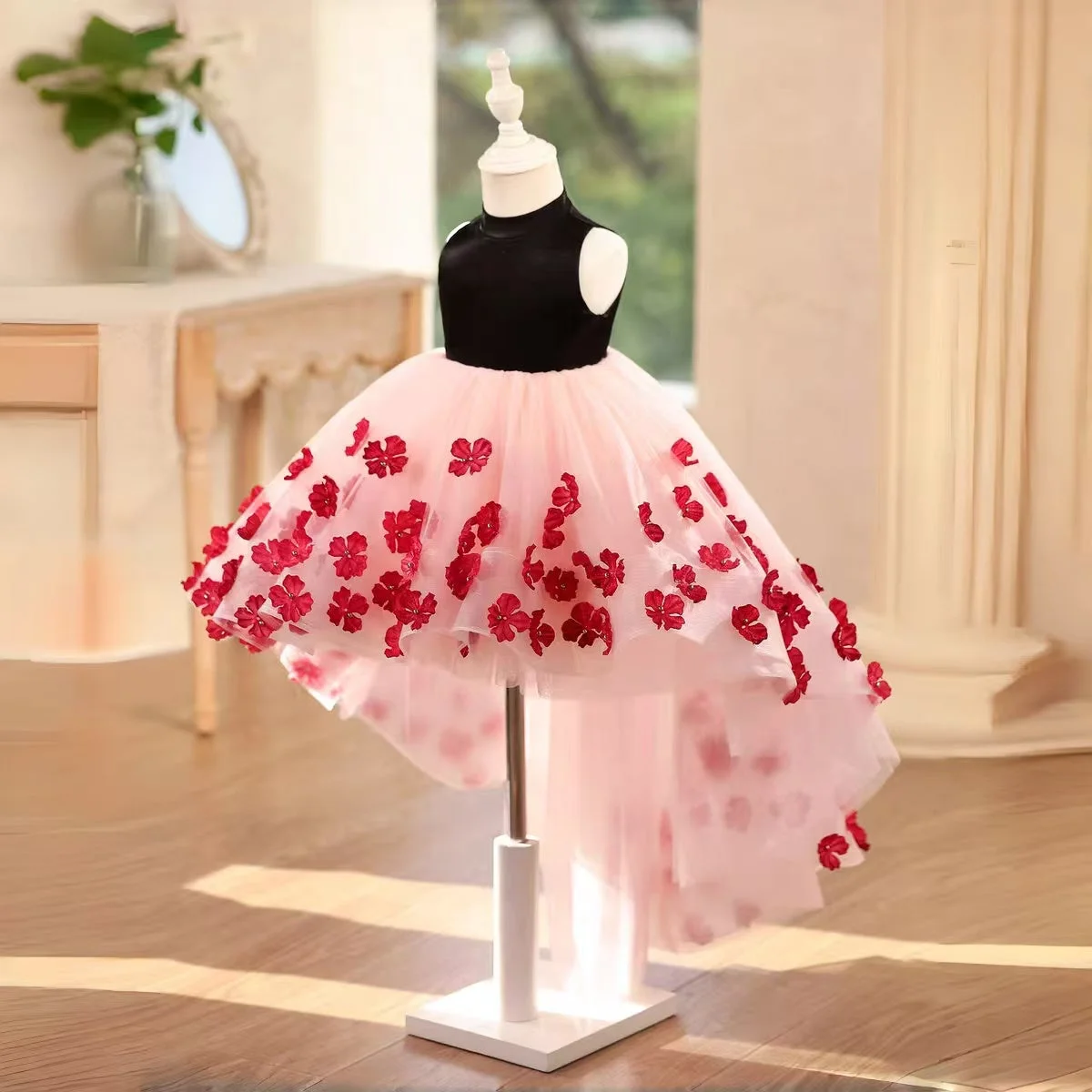 3D-Flowers-Girl-Dress-Hi-Low-Princess-Birthday-Par-AVELAPRO-52081825055023-01 3D Flowers Girl Dress Hi-Low Princess Birthday Party Gown