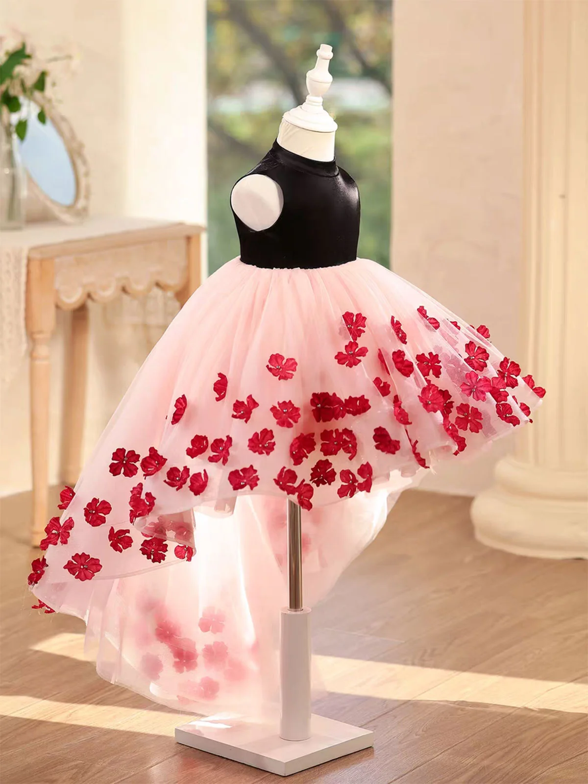 3D-Flowers-Girl-Dress-Hi-Low-Princess-Birthday-Par-AVELAPRO-52081825055023-05 3D Flowers Girl Dress Hi-Low Princess Birthday Party Gown
