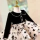 Black-Long-Sleeve-Girl-Dress-Knee-Length-Birthday-Wedding-Party-Gown-D163-AVELAPRO-52006210076975-02 Black Long Sleeve Girl Dress Knee Length Birthday Wedding Party Gown