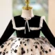 Black-Long-Sleeve-Girl-Dress-Knee-Length-Birthday-Wedding-Party-Gown-D163-AVELAPRO-52006210076975-08 Black Long Sleeve Girl Dress Knee Length Birthday Wedding Party Gown