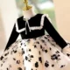 Black-Long-Sleeve-Girl-Dress-Knee-Length-Birthday-Wedding-Party-Gown-D163-AVELAPRO-52006210076975-11 Black Long Sleeve Girl Dress Knee Length Birthday Wedding Party Gown