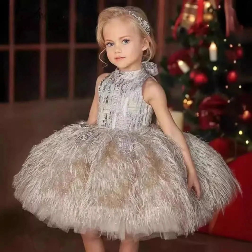 Elegant-flower-Dress-Feather-Baby-Wedding-party-Princess-dress-Colors-can-be-customized-AVELAPRO-47426017657003-01 Elegant flower Dress Feather Baby Wedding party Princess dress Colors can be customized