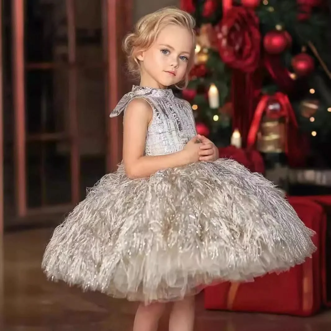 Elegant-flower-Dress-Feather-Baby-Wedding-party-Princess-dress-Colors-can-be-customized-AVELAPRO-47426017657003-02 Elegant flower Dress Feather Baby Wedding party Princess dress Colors can be customized