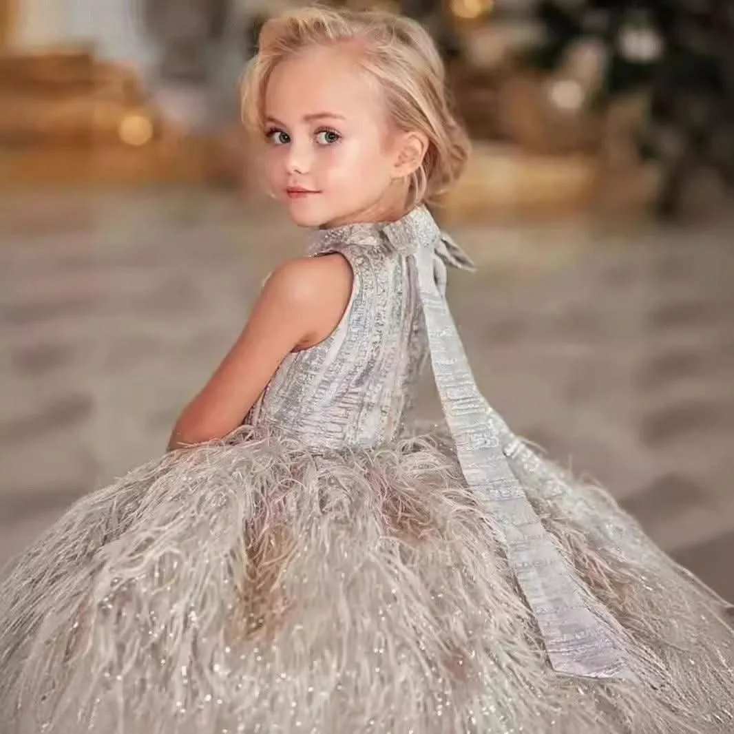 Elegant-flower-Dress-Feather-Baby-Wedding-party-Princess-dress-Colors-can-be-customized-AVELAPRO-47426017657003-03 Elegant flower Dress Feather Baby Wedding party Princess dress Colors can be customized