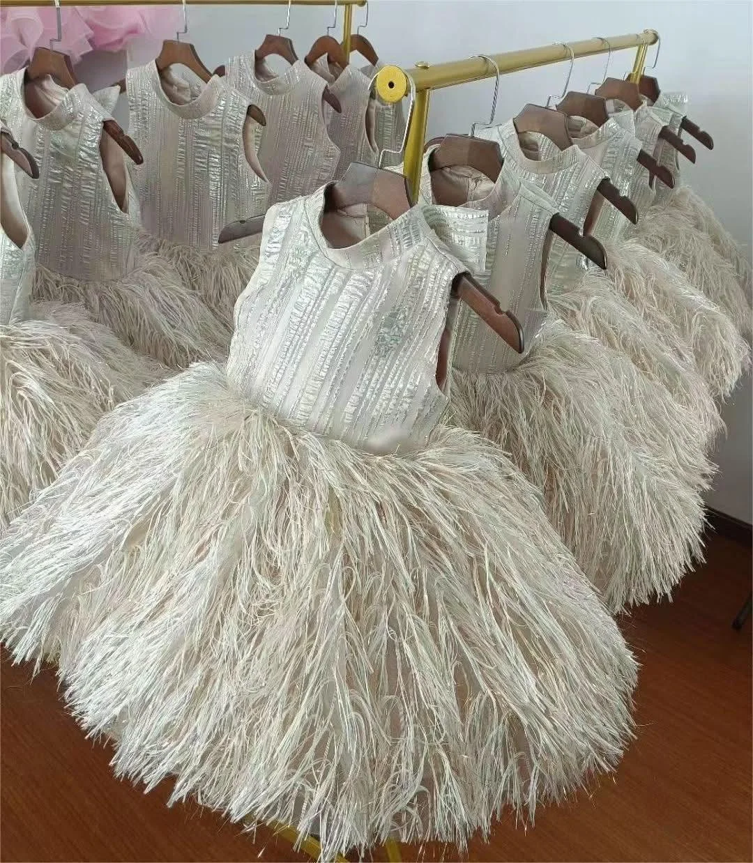 Elegant-flower-Dress-Feather-Baby-Wedding-party-Princess-dress-Colors-can-be-customized-AVELAPRO-47426017657003-07 Elegant flower Dress Feather Baby Wedding party Princess dress Colors can be customized
