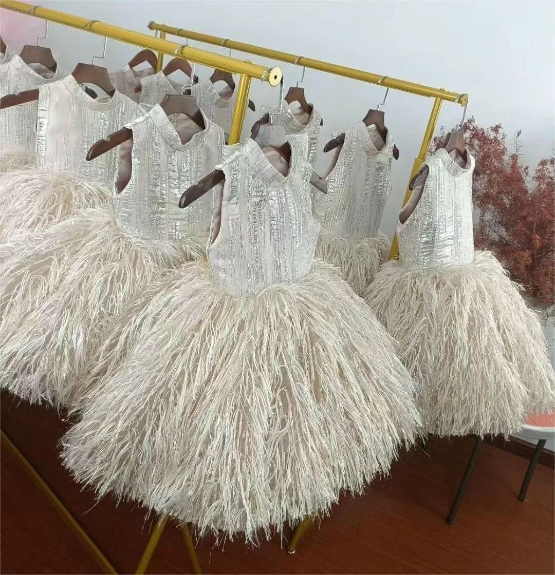Elegant-flower-Dress-Feather-Baby-Wedding-party-Princess-dress-Colors-can-be-customized-AVELAPRO-47426017657003-08 Elegant flower Dress Feather Baby Wedding party Princess dress Colors can be customized