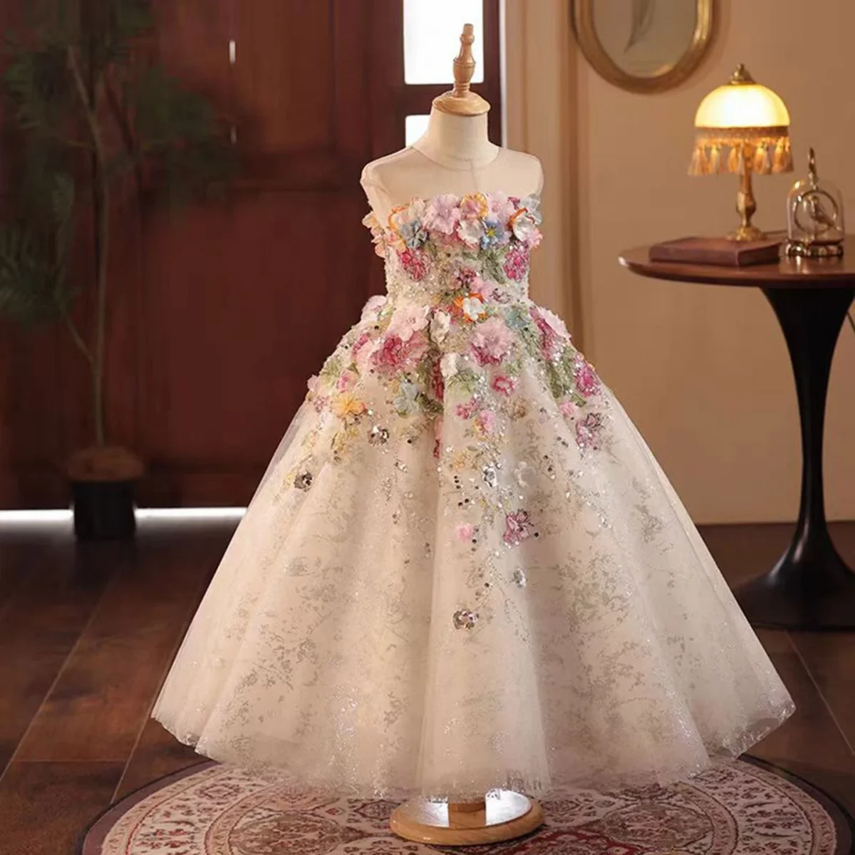 Floral-Luxury-Long-Girl-Dress-for-Princess-Birthday-Pageant-J292A-AVELAPRO-51819850367279-02 Floral Luxury Long Girl Dress for Princess Birthday Pageant