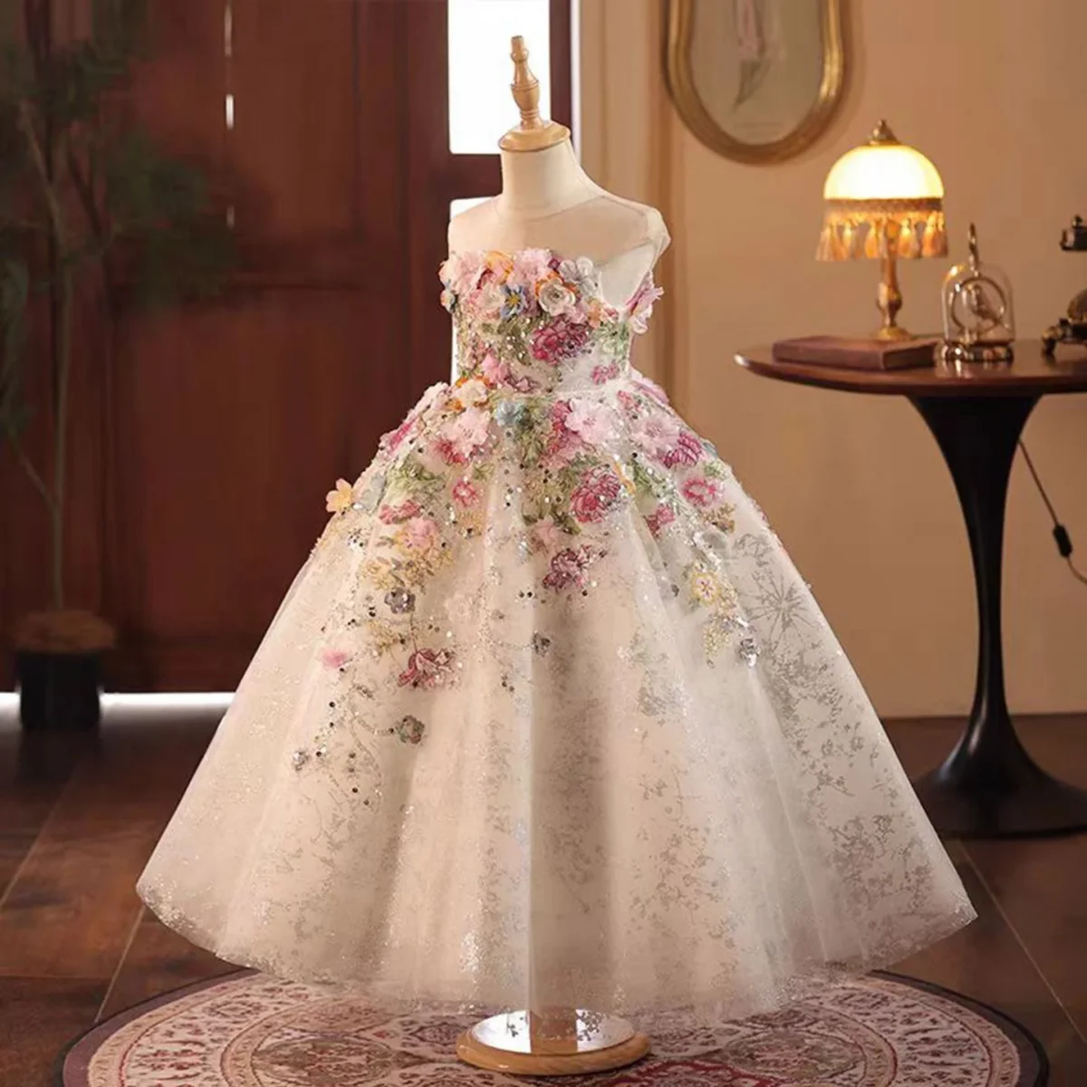 Floral-Luxury-Long-Girl-Dress-for-Princess-Birthday-Pageant-J292A-AVELAPRO-51819850367279-03 Floral Luxury Long Girl Dress for Princess Birthday Pageant