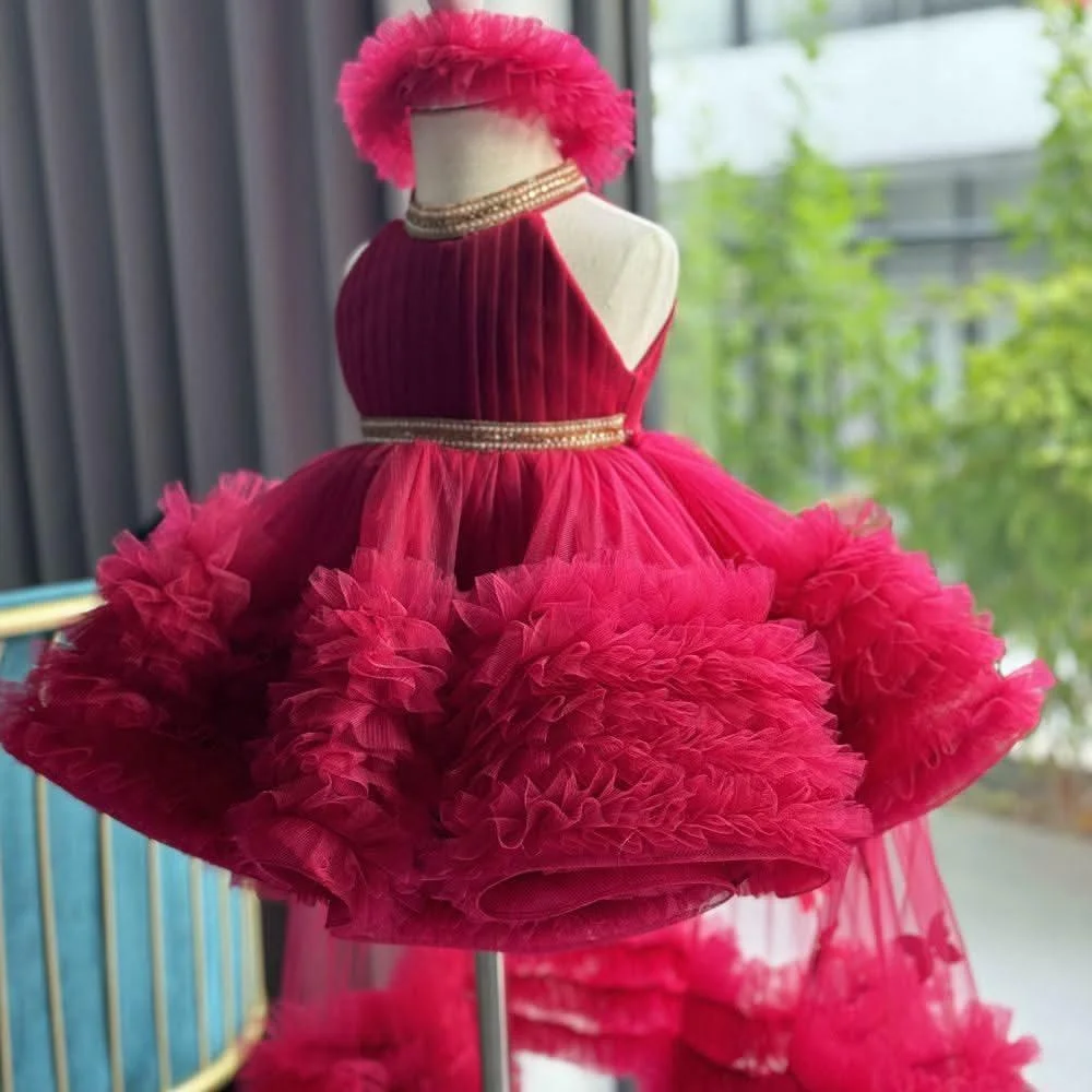 Girls-fashionable-halter-neck-princess-dress-with-tail-birthday-party-catwalk-evening-dress-AVELAPRO-47426060189867-11 Girls' fashionable halter neck princess dress with tail birthday party catwalk evening dress