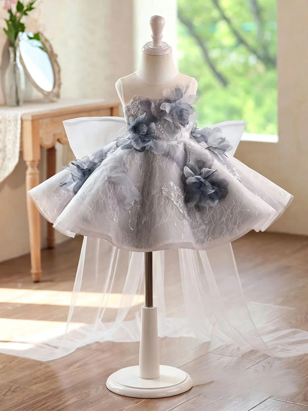 Grey-Flower-Girl-Dress-for-Girls-Tulle-Floral-Party-Dress-for-Wedding-D271-AVELAPRO-57182302568751-03 Grey Flower Girl Dress for Girls Tulle Floral Party Dress for Wedding