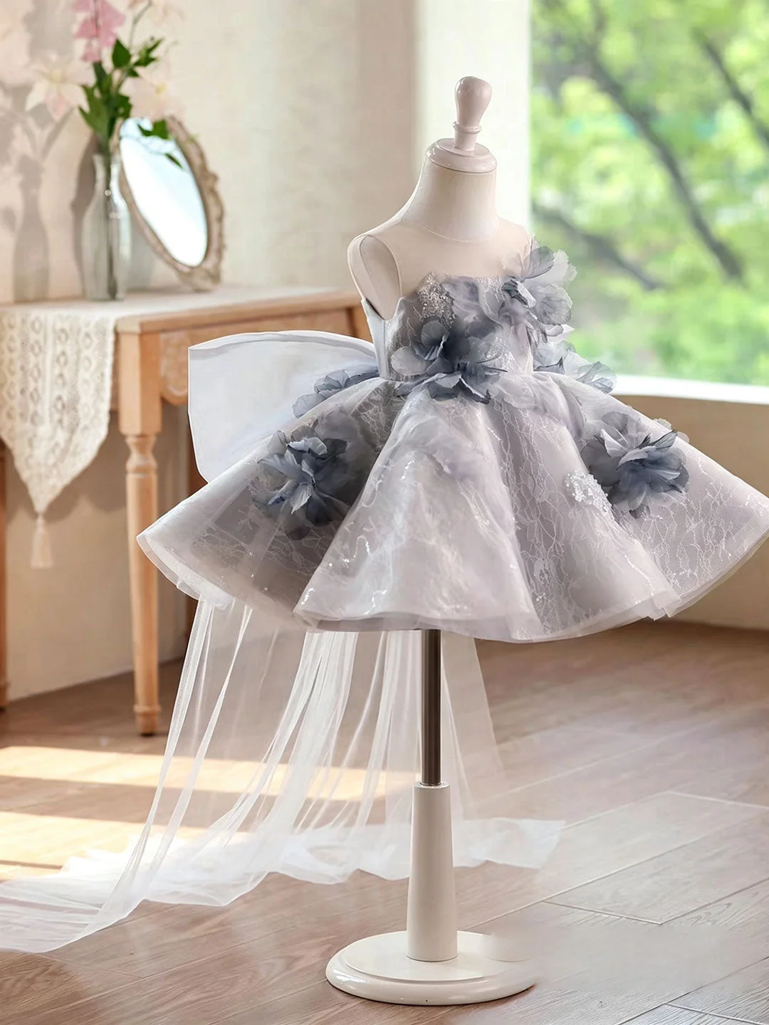 Grey-Flower-Girl-Dress-for-Girls-Tulle-Floral-Party-Dress-for-Wedding-D271-AVELAPRO-57182302568751-05 Grey Flower Girl Dress for Girls Tulle Floral Party Dress for Wedding