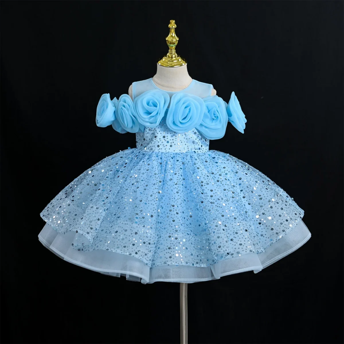 JMY301-Luxury-3D-Rose-Flower-Girl-Dress-for-Girls-AVELAPRO-48423386775779-05 Luxury 3D Rose Flower Girl Dress for Girls – Sparkle Tulle Princess Party Dress (3-8Y)