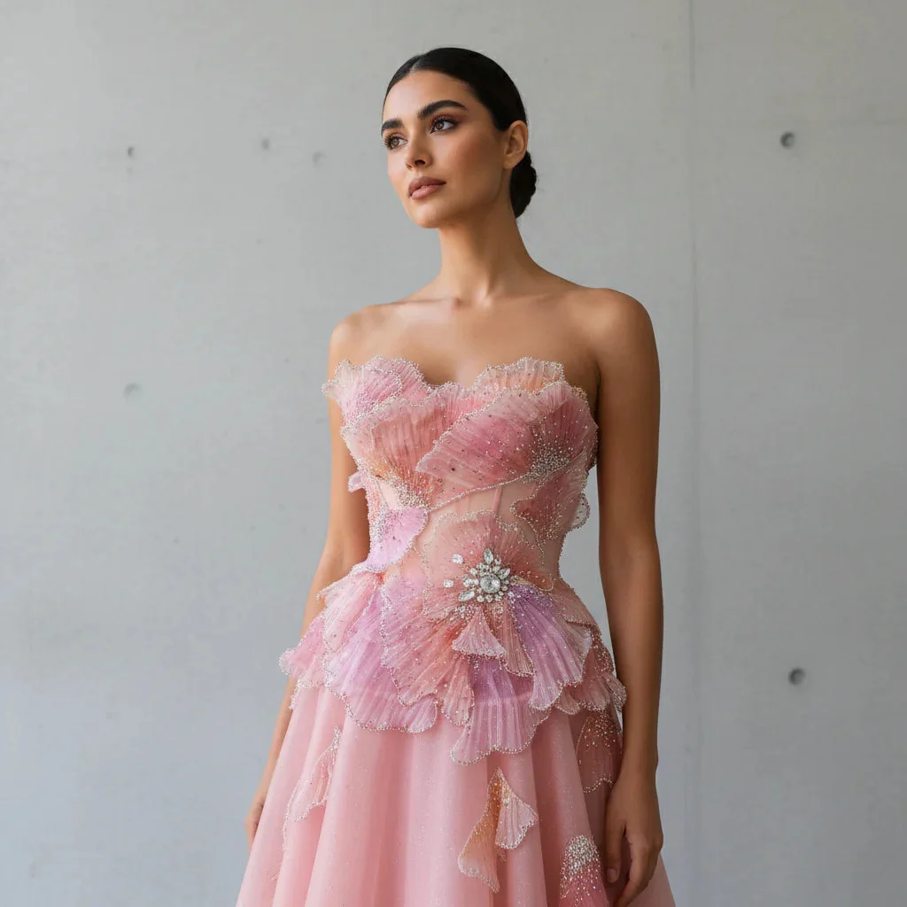 Luxury-3D-Floral-Beaded-Ball-Gown-Evening-Dress-with-Strapless-Design-SS749-AVELAPRO-56659603226927-02 Luxury 3D Floral Beaded Ball Gown Evening Dress with Strapless Design