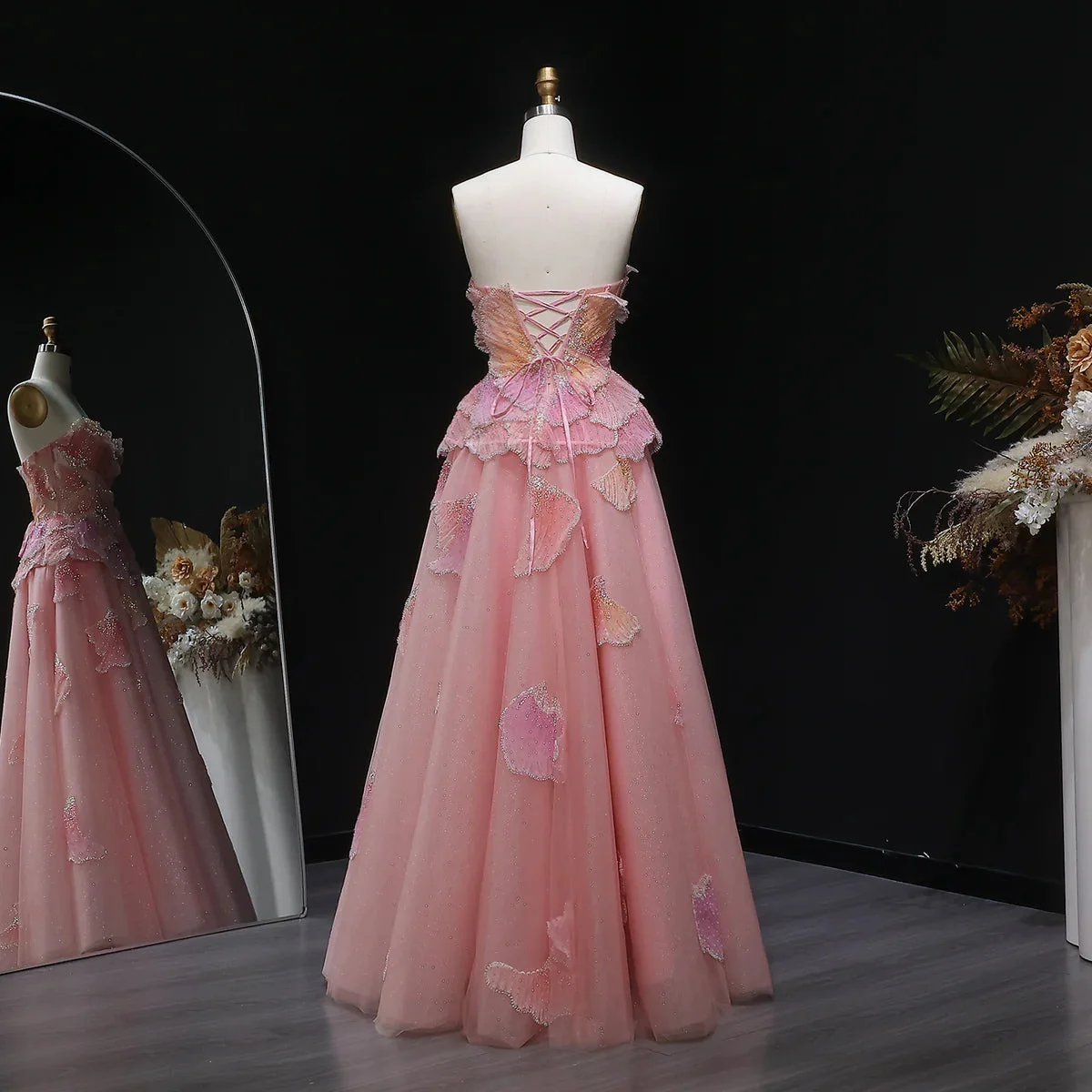 Luxury-3D-Floral-Beaded-Ball-Gown-Evening-Dress-with-Strapless-Design-SS749-AVELAPRO-56659603226927-04 Luxury 3D Floral Beaded Ball Gown Evening Dress with Strapless Design
