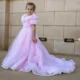 Luxury-Arabic-Pink-Girl-Dress-Handmade-Flowers-Princess-Gown-J150-AVELAPRO-48851735773487-04 Luxury Arabic Pink Girl Dress Handmade Flowers Princess Gown