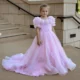 Luxury-Arabic-Pink-Girl-Dress-Handmade-Flowers-Princess-Gown-J150-AVELAPRO-48851735773487-06 Luxury Arabic Pink Girl Dress Handmade Flowers Princess Gown