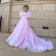 Luxury-Arabic-Pink-Girl-Dress-Handmade-Flowers-Princess-Gown-J150-AVELAPRO-48851735773487-07 Luxury Arabic Pink Girl Dress Handmade Flowers Princess Gown