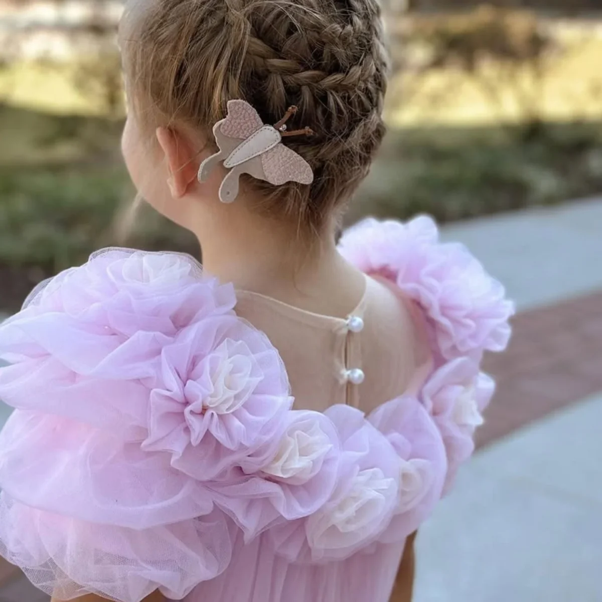 Luxury-Arabic-Pink-Girl-Dress-Handmade-Flowers-Princess-Gown-J150-AVELAPRO-48851735773487-09 Luxury Arabic Pink Girl Dress Handmade Flowers Princess Gown