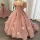 Luxury-Arabic-Pink-Girl-Dress-Handmade-Flowers-Princess-Gown-J150-AVELAPRO-48851735773487-11 Luxury Arabic Pink Girl Dress Handmade Flowers Princess Gown