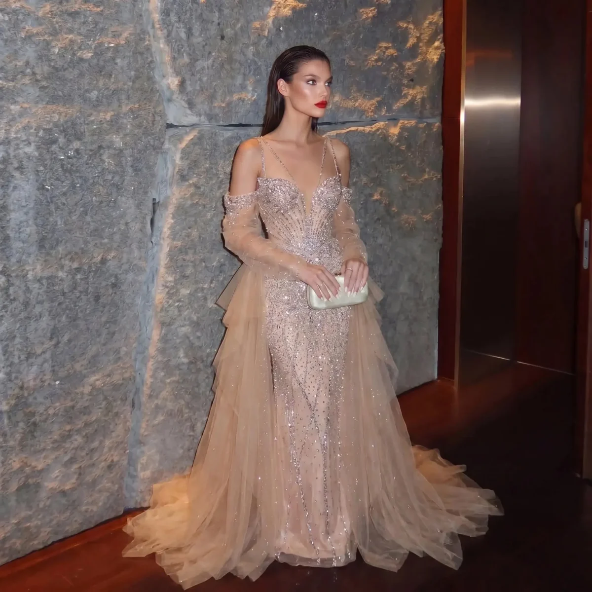Luxury-Beaded-Evening-Dress-with-Detachable-Sheer-Train-SS123-AVELAPRO-57990309740847-10 Luxury Beaded Evening Dress with Detachable Sheer Train