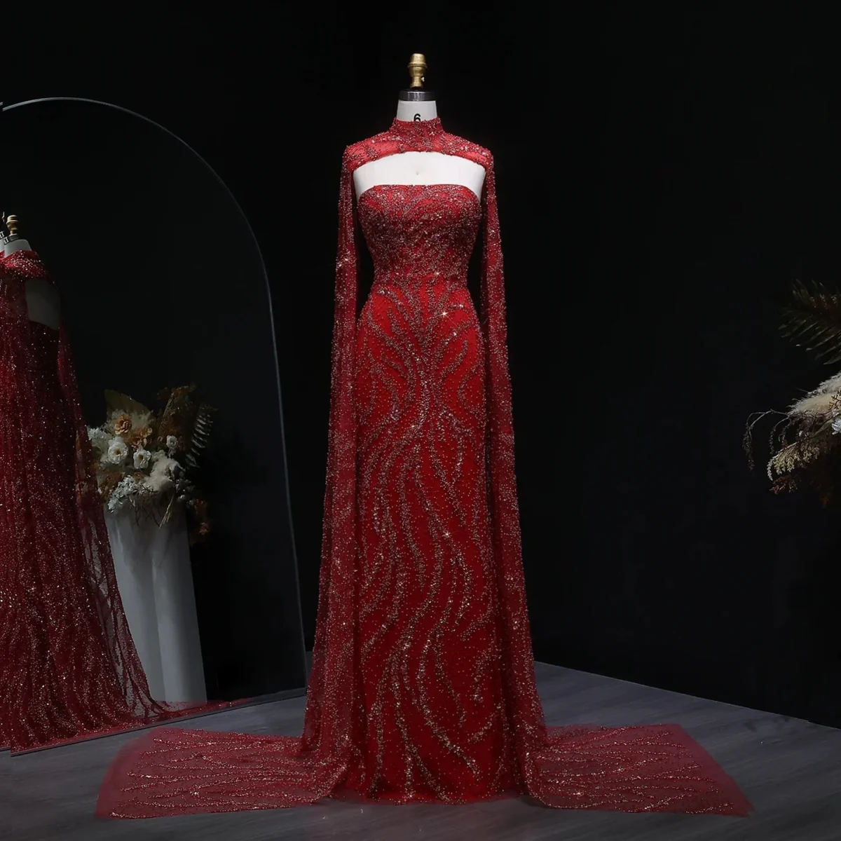 Luxury-Beaded-Mermaid-Evening-Dress-with-Flowing-Cape-Sleeves-SS663-AVELAPRO-51927026041135-14 Luxury Beaded Mermaid Evening Dress with Flowing Cape Sleeves
