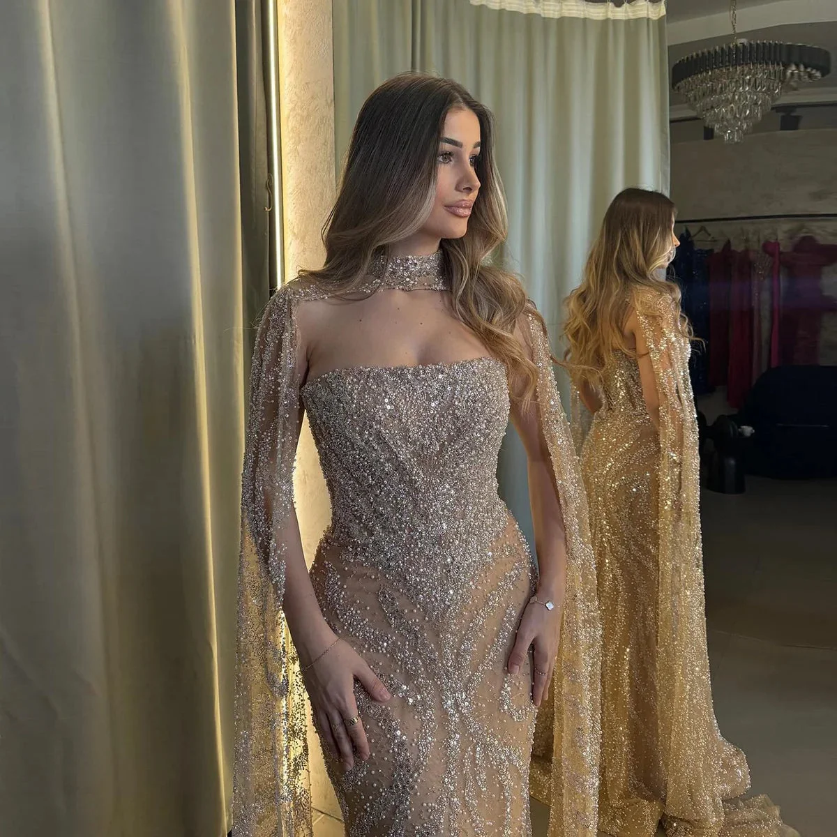 Luxury-Beaded-Mermaid-Evening-Dress-with-Flowing-Cape-Sleeves-SS663-AVELAPRO-51927026041135-22 Luxury Beaded Mermaid Evening Dress with Flowing Cape Sleeves