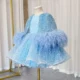 Luxury-Blue-Girl-Dress-Feathers-Cap-Sleeve-Kid-Princess-J170-AVELAPRO-50734828880175-02 Luxury Blue Girl Dress Feathers Cap Sleeve Kid Princess