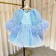Luxury-Blue-Girl-Dress-Feathers-Cap-Sleeve-Kid-Princess-J170-AVELAPRO-50734828880175-09 Luxury Blue Girl Dress Feathers Cap Sleeve Kid Princess