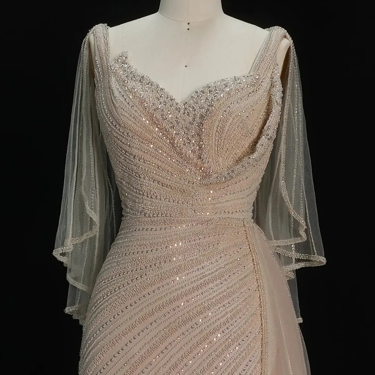 Luxury-Champagne-Evening-Dress-with-Cape-Sleeves-Elegant-Formal-Gown-SS063-AVELAPRO-57137648075055-05 Luxury Champagne Evening Dress with Cape Sleeves Elegant Formal Gown