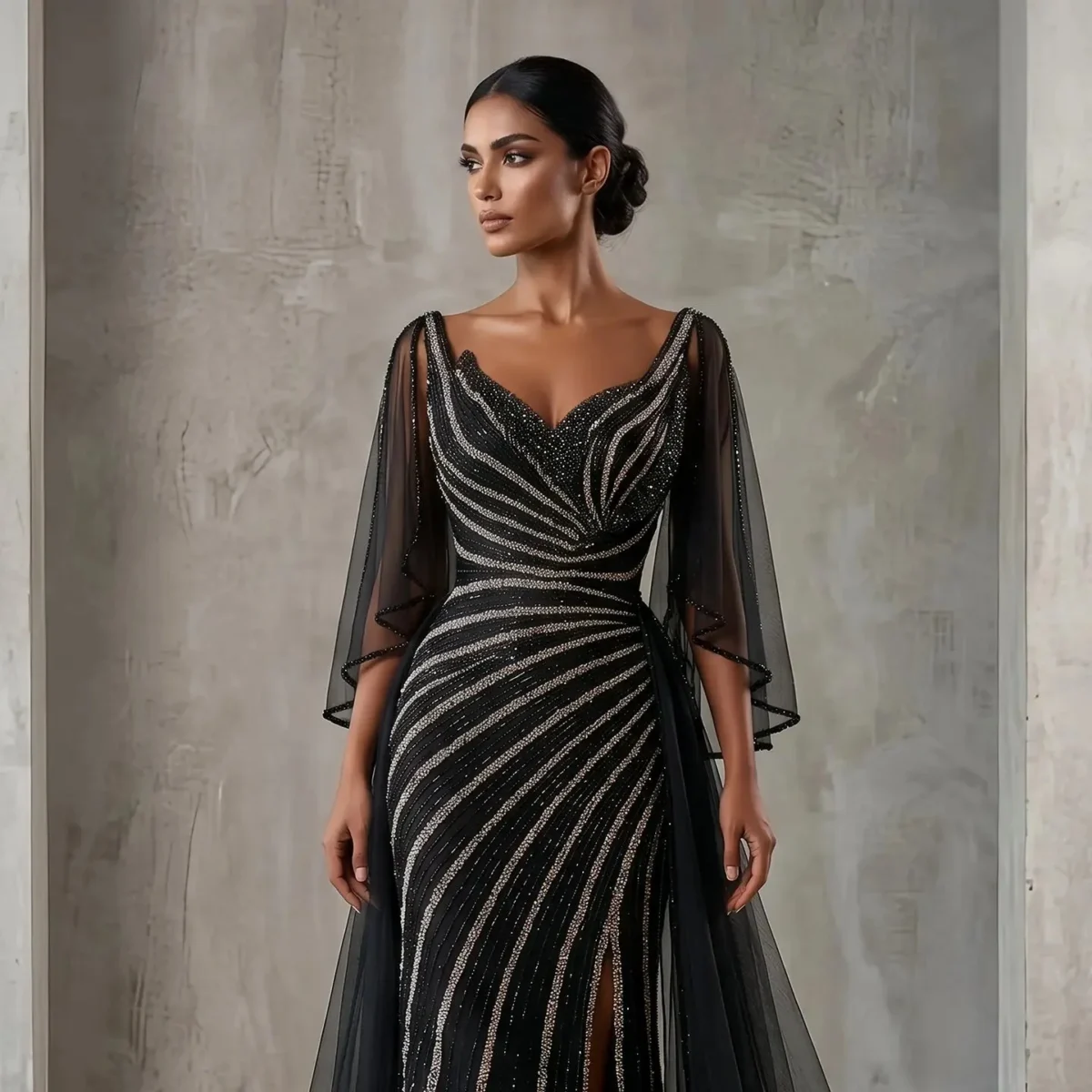 Luxury-Champagne-Evening-Dress-with-Cape-Sleeves-Elegant-Formal-Gown-SS063-AVELAPRO-57137648075055-10 Luxury Champagne Evening Dress with Cape Sleeves Elegant Formal Gown