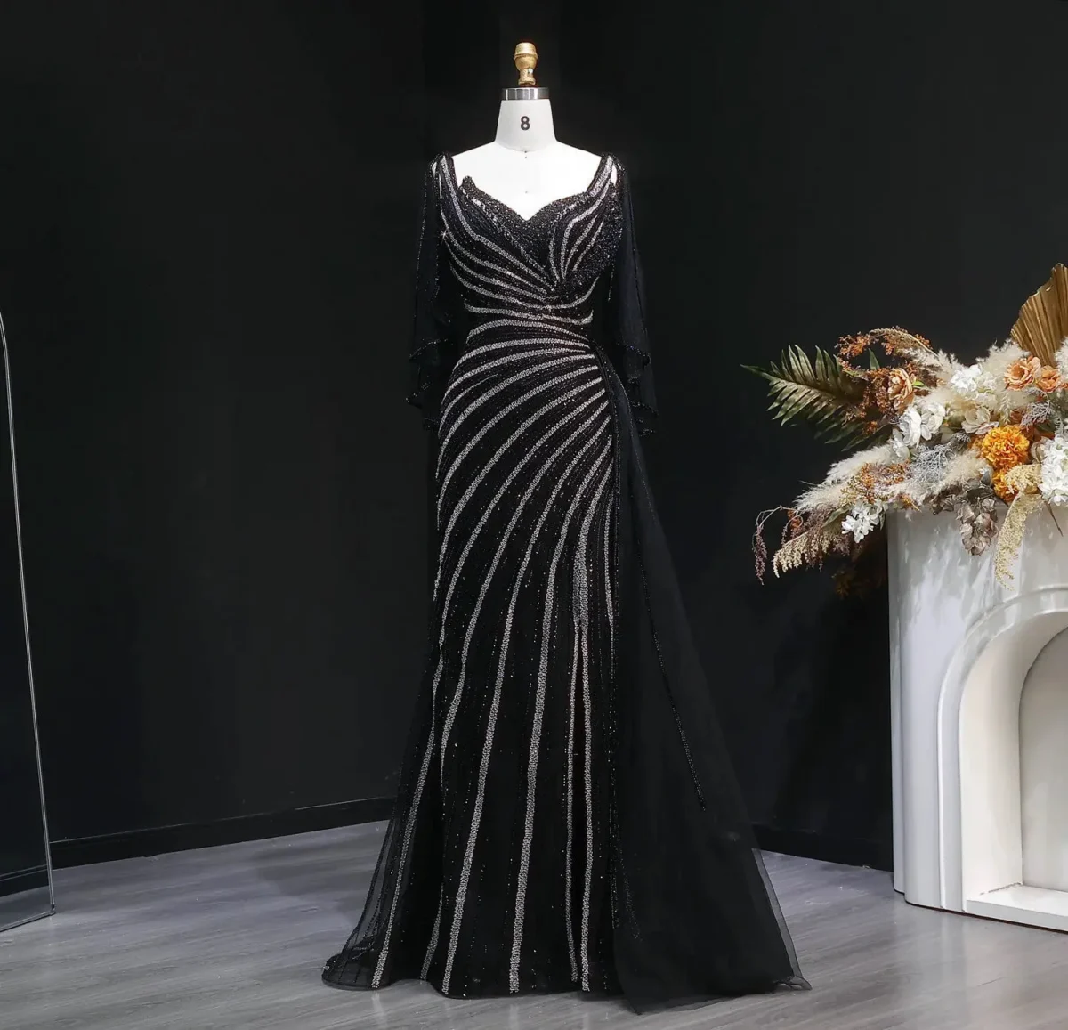 Luxury-Champagne-Evening-Dress-with-Cape-Sleeves-Elegant-Formal-Gown-SS063-AVELAPRO-57137648075055-11 Luxury Champagne Evening Dress with Cape Sleeves Elegant Formal Gown