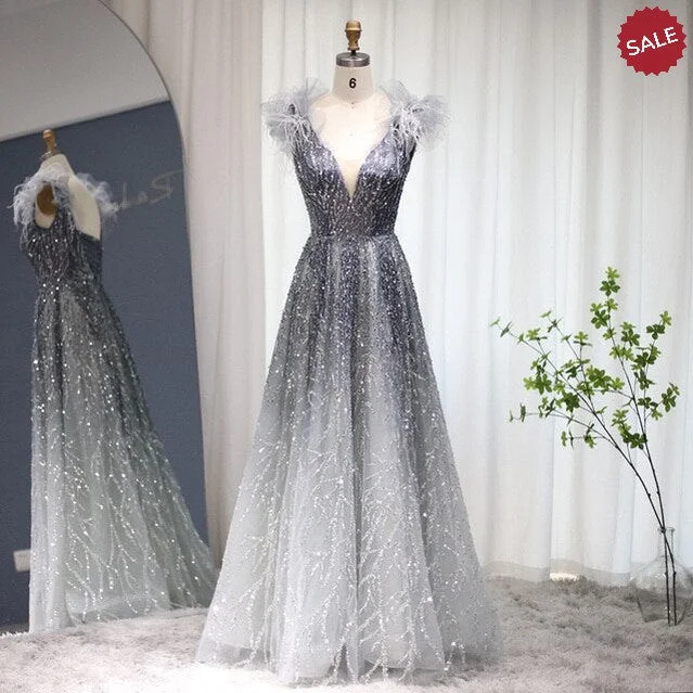 Luxury-Dubai-Feathers-Evening-Dresses-V-Neck-Beaded-Gowns-SS335-AVELAPRO-50497625653551-02 Luxury Dubai Feathers Evening Dresses V-Neck Beaded Gowns