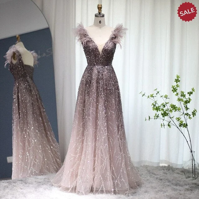 Luxury-Dubai-Feathers-Evening-Dresses-V-Neck-Beaded-Gowns-SS335-AVELAPRO-50497625653551-05 Luxury Dubai Feathers Evening Dresses V-Neck Beaded Gowns