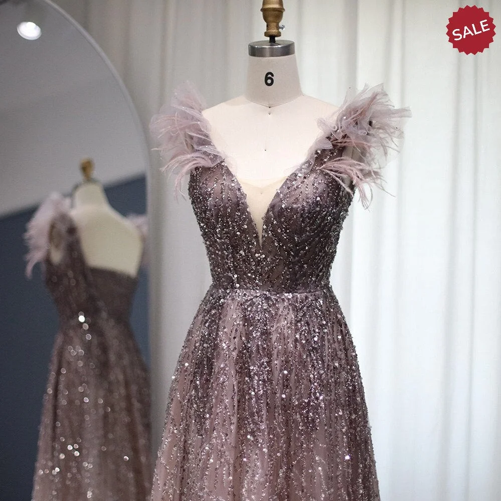 Luxury-Dubai-Feathers-Evening-Dresses-V-Neck-Beaded-Gowns-SS335-AVELAPRO-50497625653551-07 Luxury Dubai Feathers Evening Dresses V-Neck Beaded Gowns