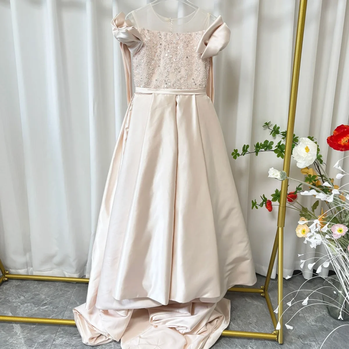 Luxury-Elegant-Pink-Flower-Girl-Dress-with-Bow-J113-AVELAPRO-50782845174063-13 Luxury Elegant Pink Flower Girl Dress with Bow