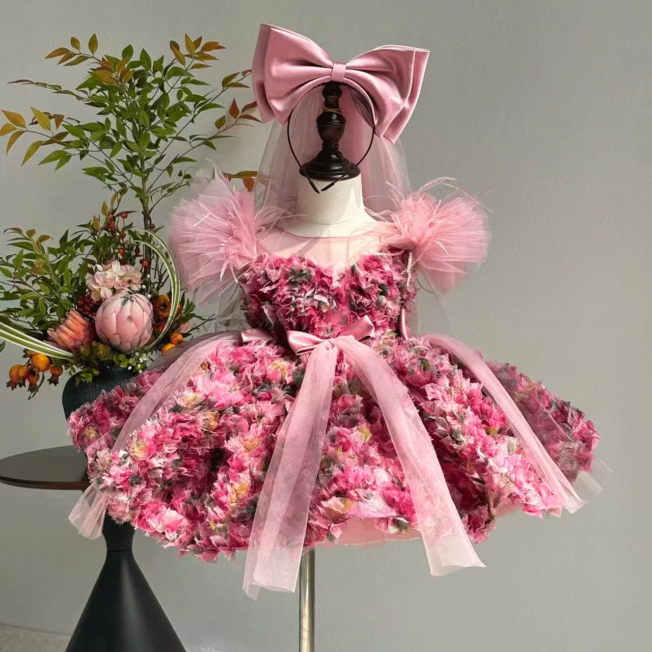 Luxury Floal Flower Girl Dress Princess Birthday Gown