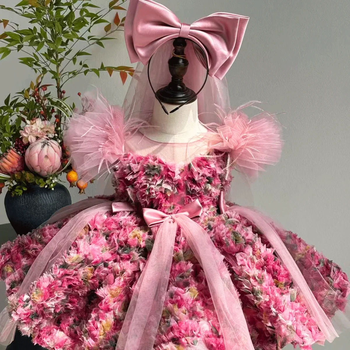 Luxury-Floal-Flower-Girl-Dress-Princess-Birthday-Gown-J846-AVELAPRO-52326039683375-05 Luxury Floal Flower Girl Dress Princess Birthday Gown