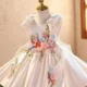 Luxury Flowers Beauty Girl Dress Kids Princess Birthday Gown