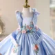 Luxury Flowers Beauty Girl Dress Kids Princess Birthday Gown