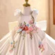 Luxury Flowers Beauty Girl Dress Kids Princess Birthday Gown