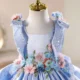 Luxury Flowers Beauty Girl Dress Kids Princess Birthday Gown