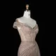 Luxury Off-the-Shoulder Evening Dress with Asymmetrical Tulle Skirt and Boned Bodice